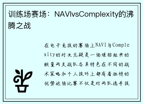 训练场赛场：NAVIvsComplexity的沸腾之战